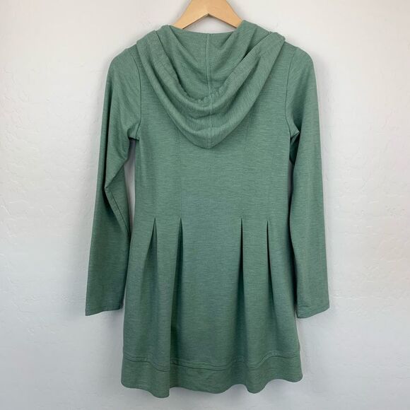 LOGO sea green full zip hooded tunic hoodie - Picture 2 of 5